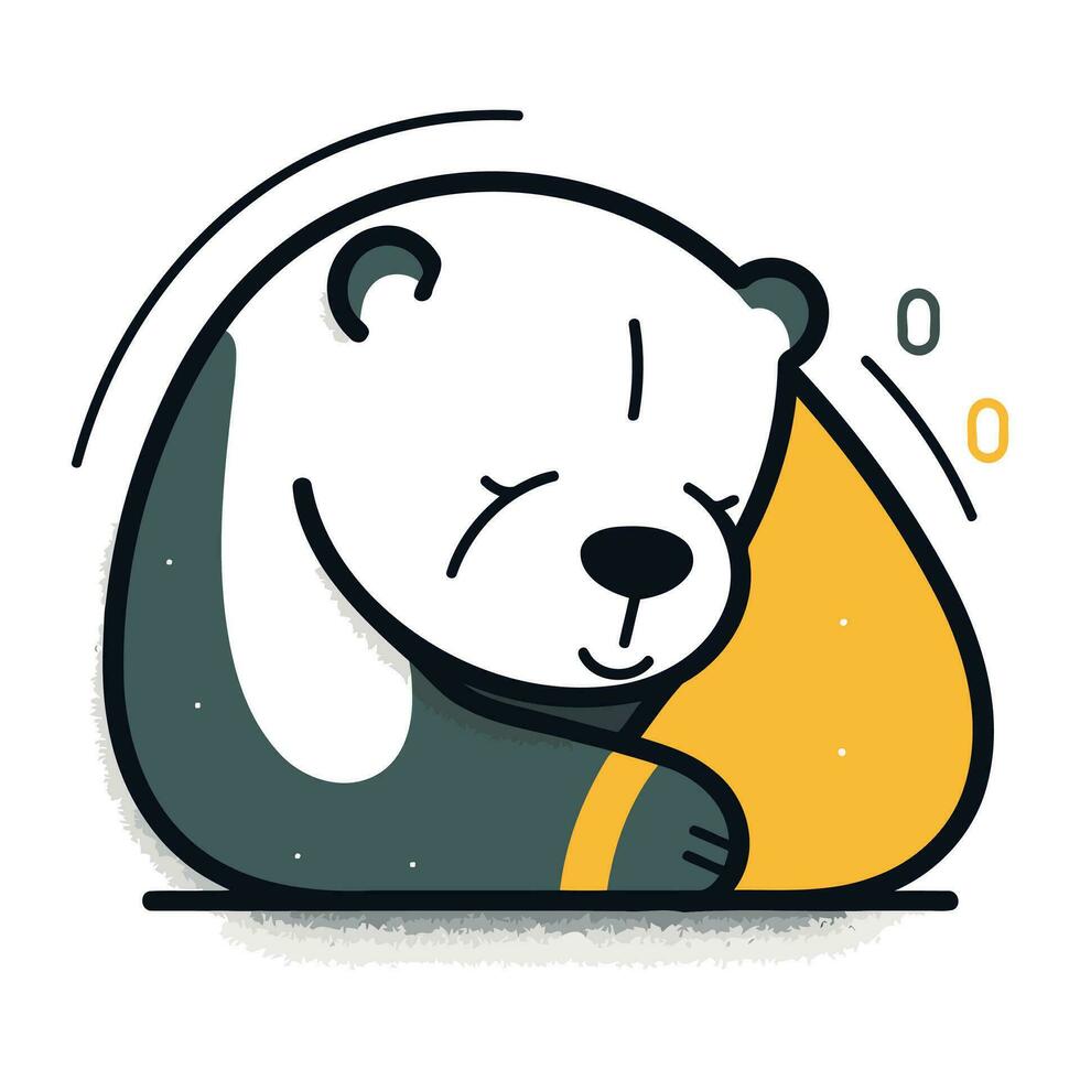 fofa polar Urso dormindo. vetor ilustração do uma polar urso.