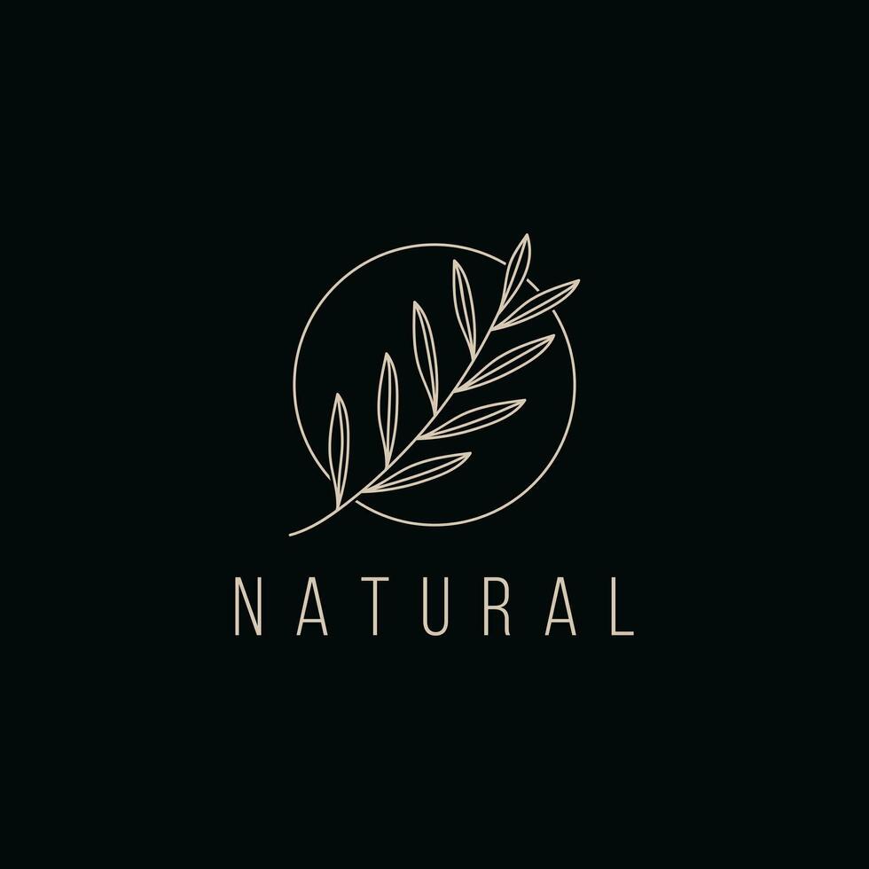 folha natureza logotipo Projeto idéia com círculo vetor