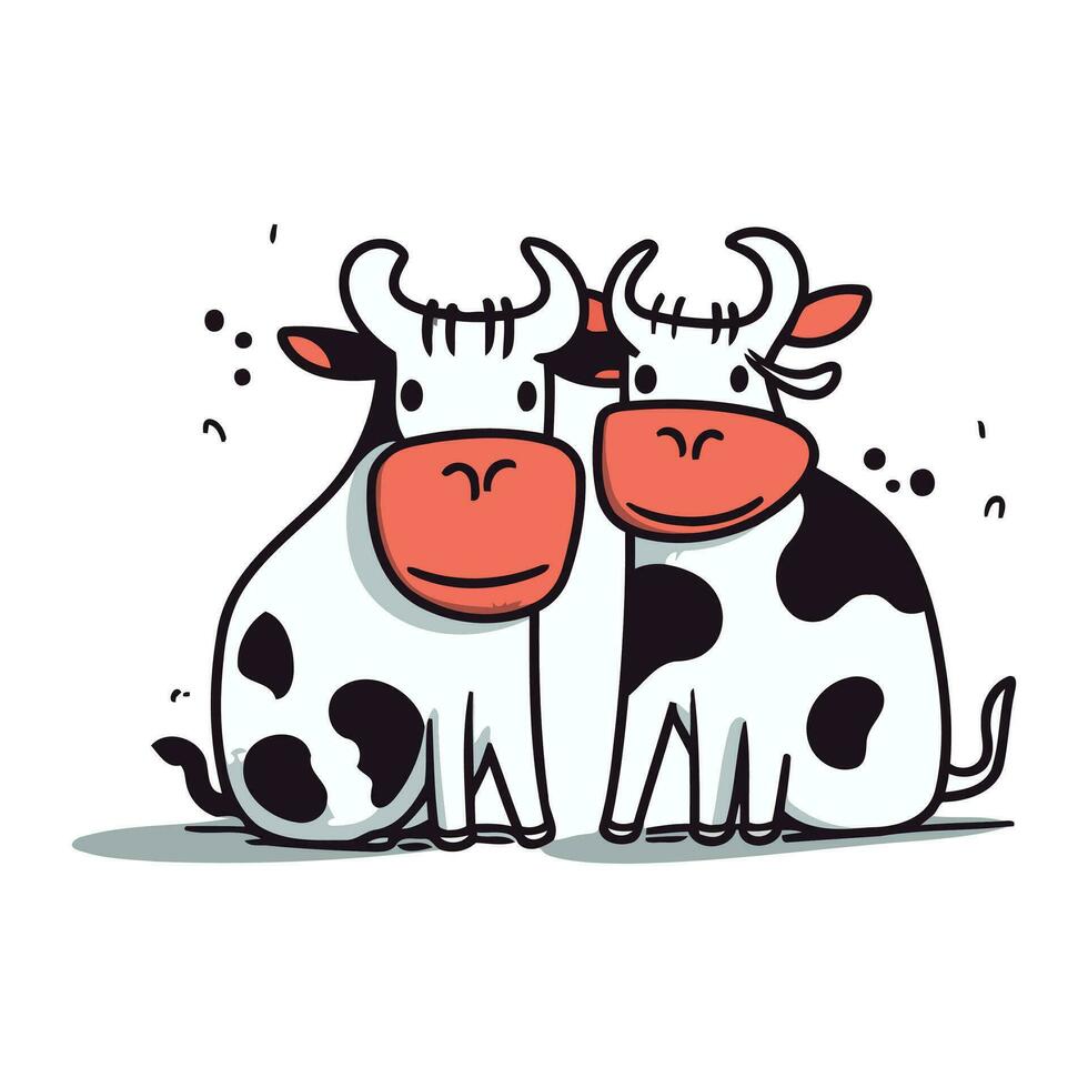 fofa desenho animado casal do vacas. vetor ilustração para seu Projeto.