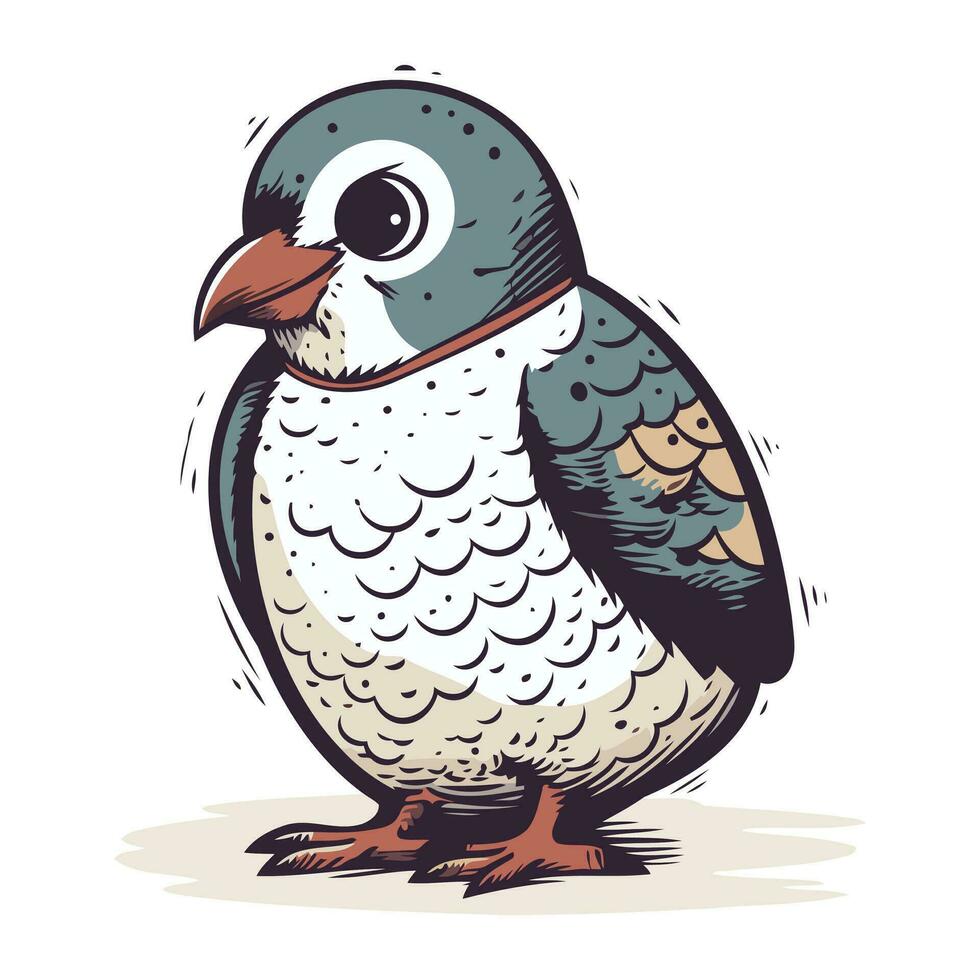 Pombo vetor ilustração. mão desenhado rabisco estilo.