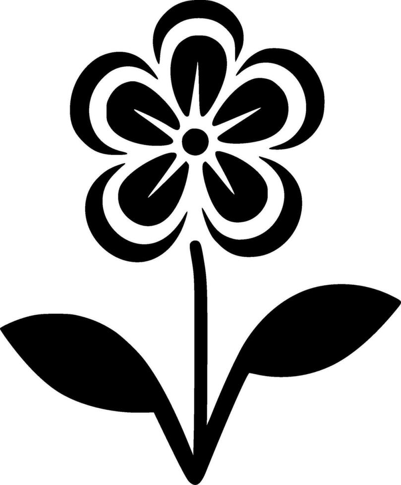 flor, Preto e branco vetor ilustração