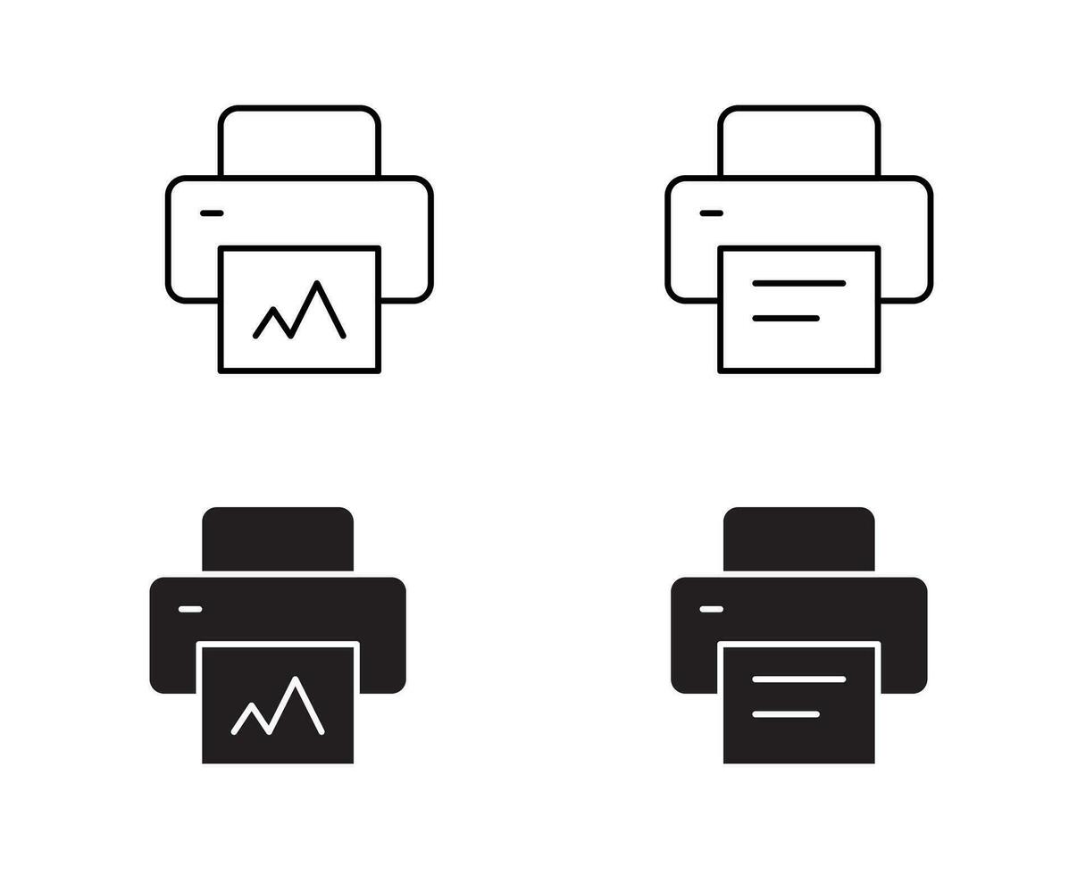 impressão ícone definir. impressora ícone vetor