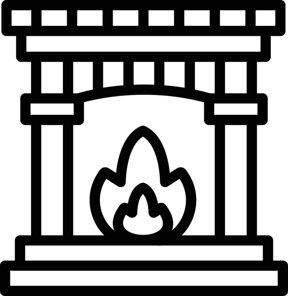 ilustração de design de ícone de vetor de lareira