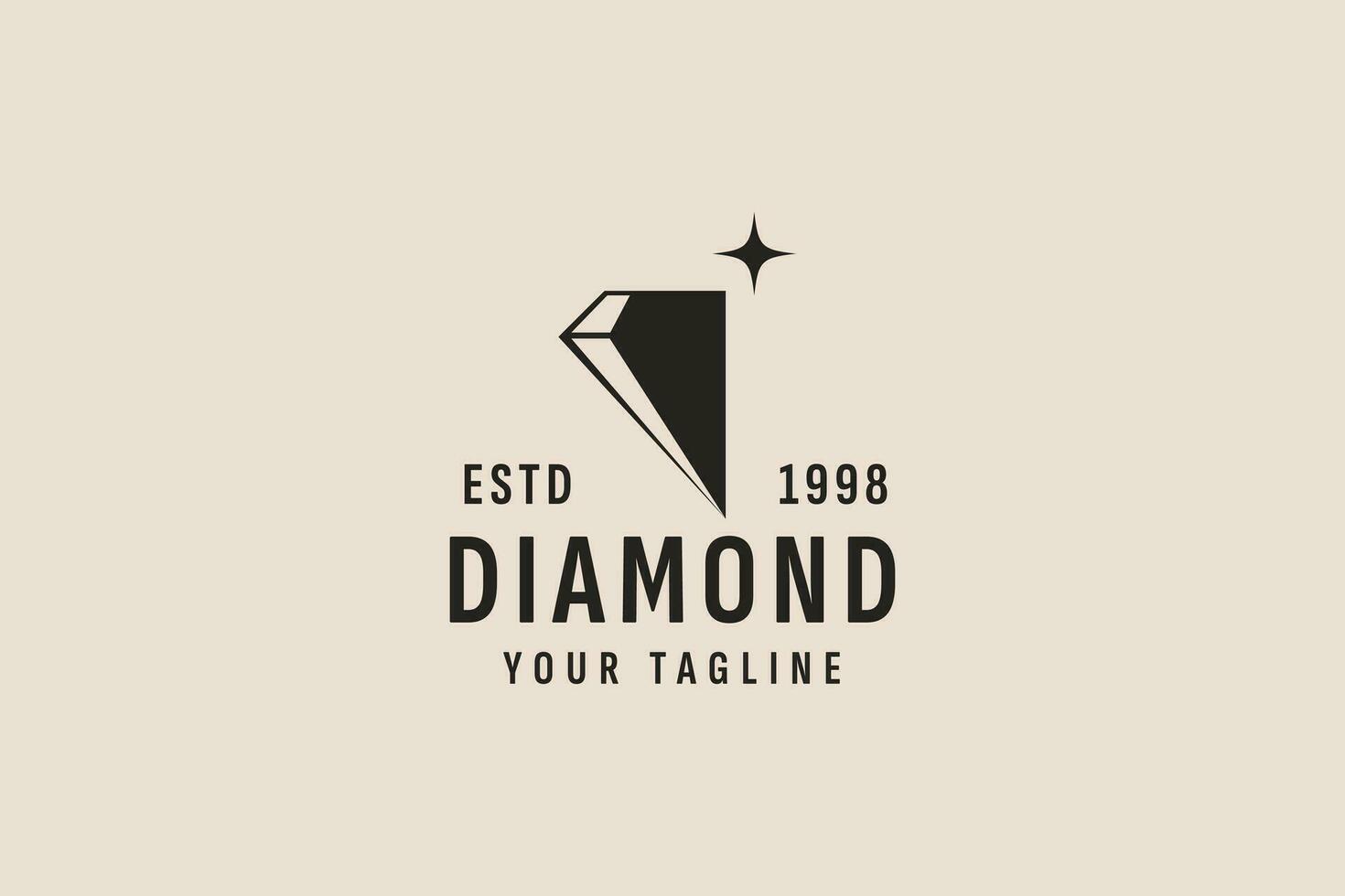 vintage estilo diamante logotipo vetor ícone ilustração