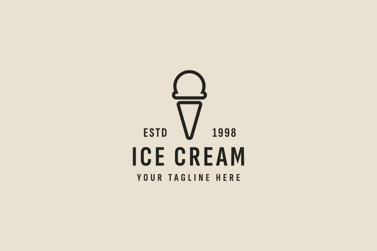 vintage estilo gelo creme logotipo vetor ícone ilustração