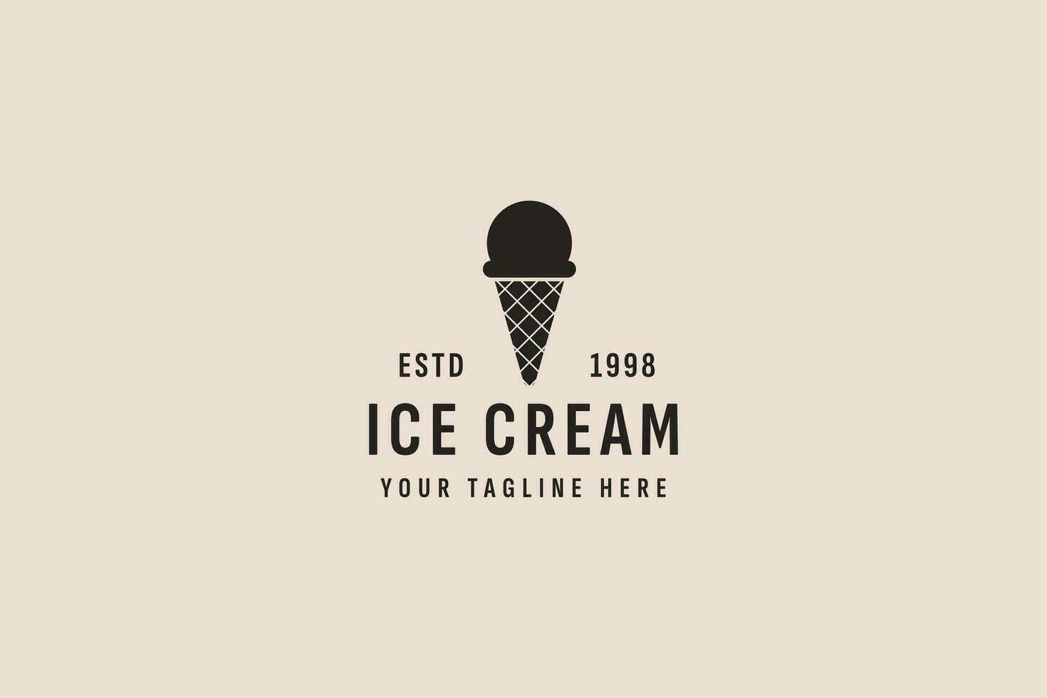 vintage estilo gelo creme logotipo vetor ícone ilustração