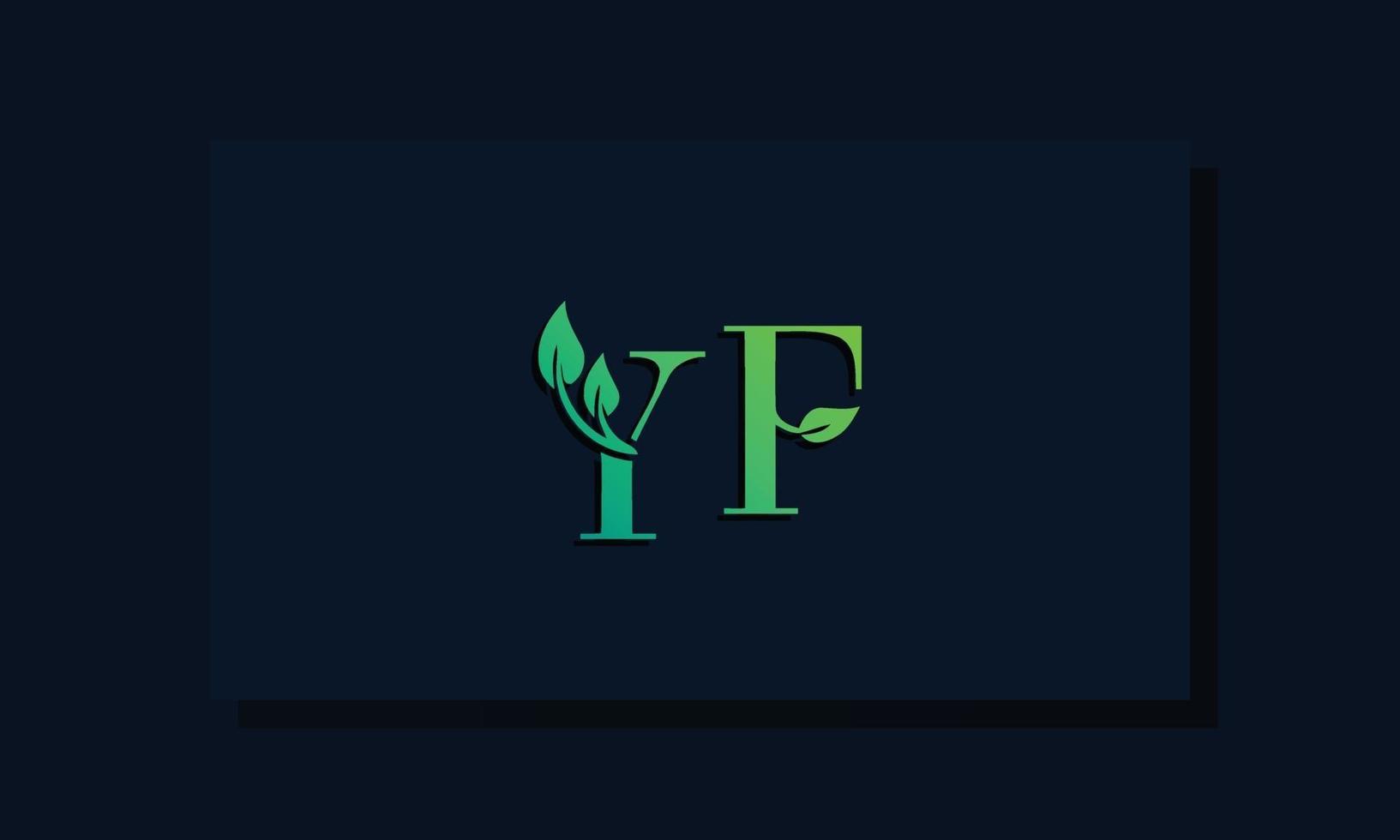 logotipo yf inicial de estilo folha mínimo vetor