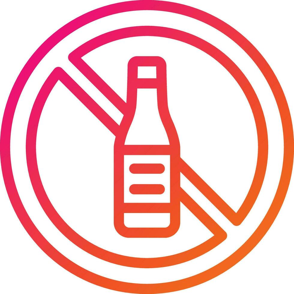 nenhuma ilustração de design de ícone de vetor de álcool