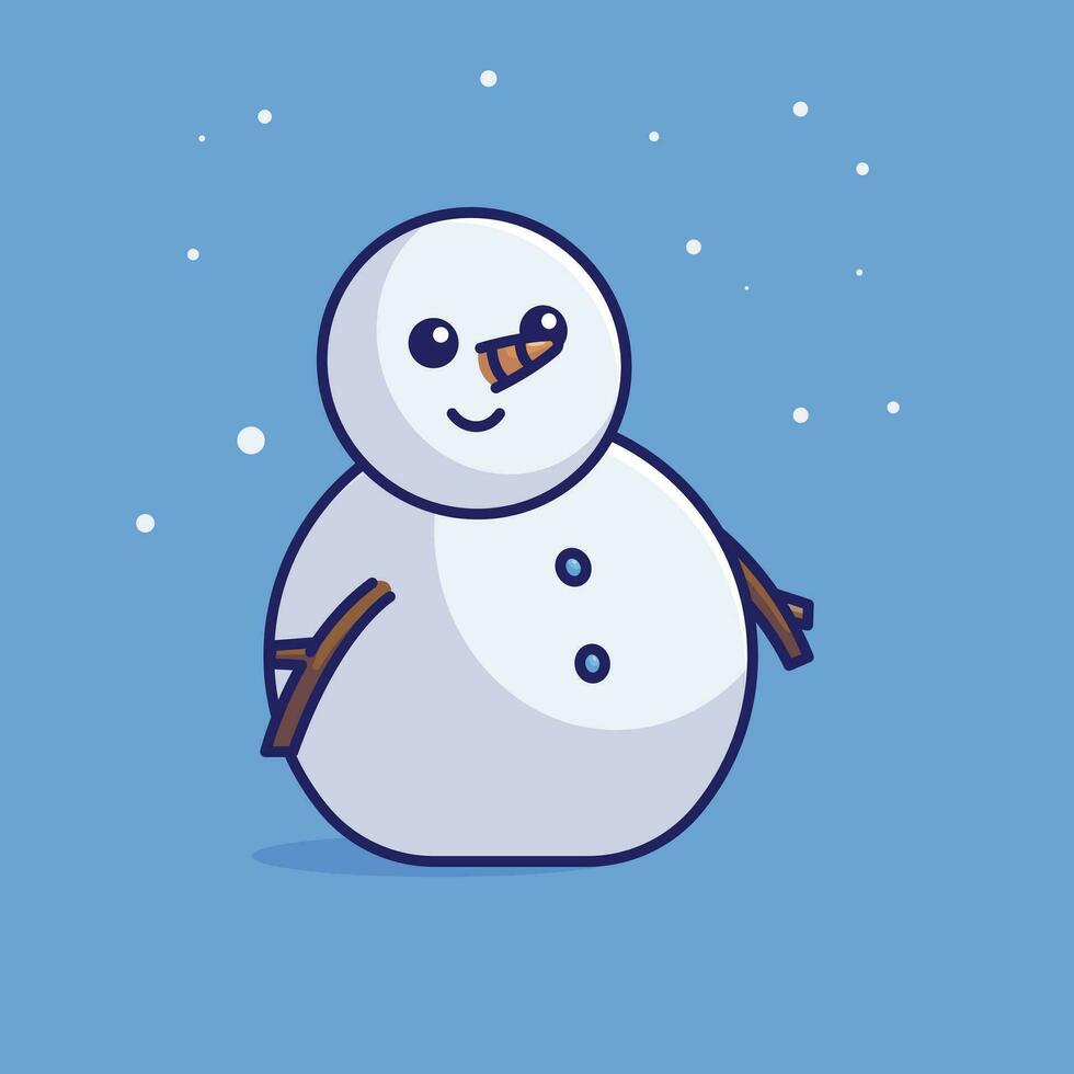 fofa boneco de neve simples desenho animado vetor ilustração feriado conceito ícone isolado