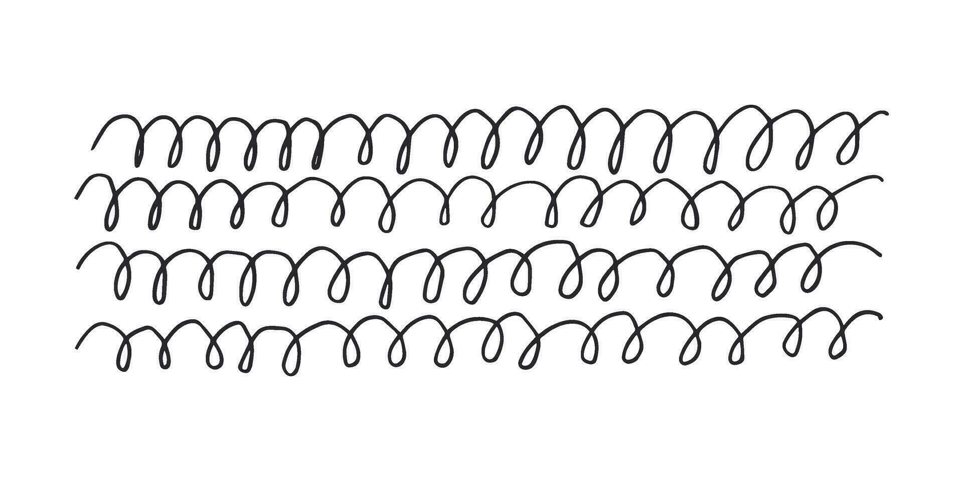 horizontal padrão, textura, linha mão retirou. Escotilha desenhando caneta tinta e hachura desenhar lápis esboço rabisco coçar, arranhão estilo. Preto forma em branco fundo. vintage gráfico Projeto. vetor ilustração