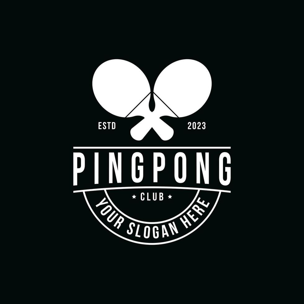 vintage retro ping pong logotipo Projeto desenhando estilo vetor