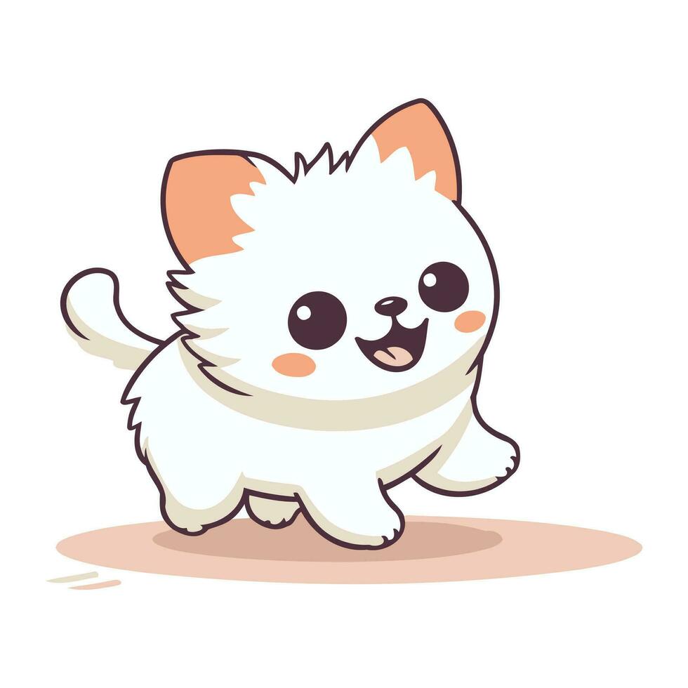 fofa desenho animado kawaii branco kawaii cachorro. vetor ilustração.