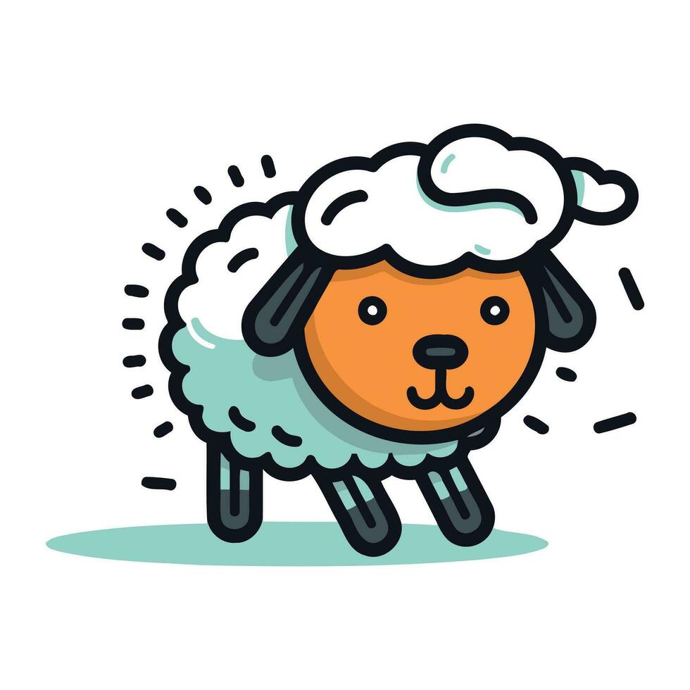 fofa ovelha com uma chefe de cozinha chapéu. vetor ilustração dentro desenho animado estilo.