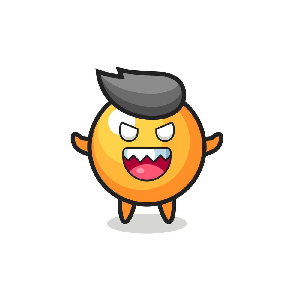 ilustração do personagem do malvado mascote da bola de pingue-pongue vetor