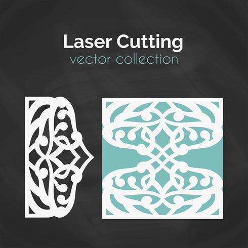 Cartão de corte a laser. Modelo Para O Corte. Ilustração de recorte. vetor