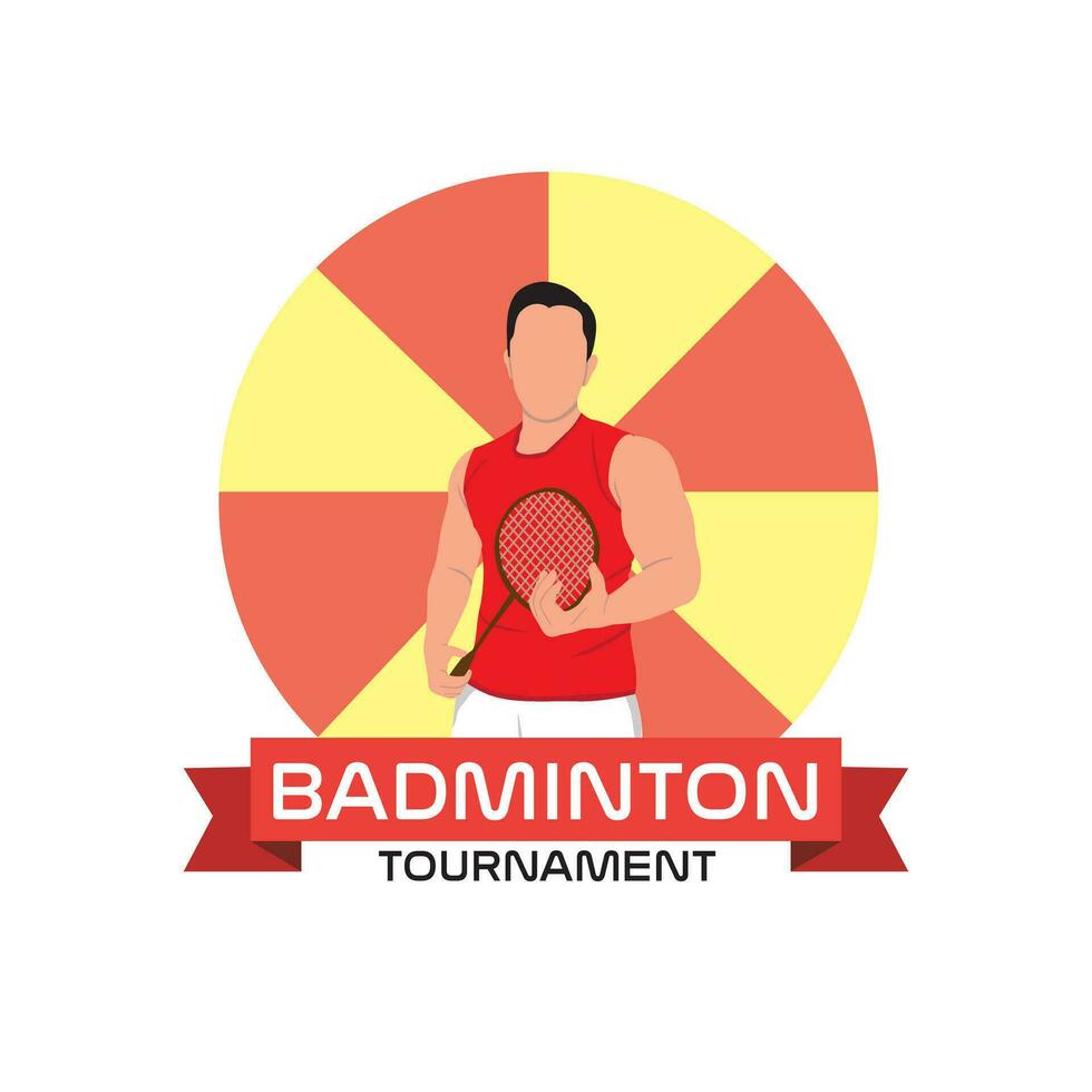 badminton torneio. plano estilo vetor ilustração isolado em branco fundo.