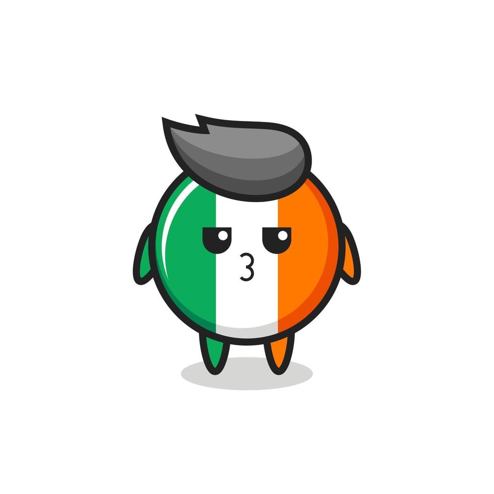a expressão entediada de personagens fofinhos do emblema da bandeira da Irlanda vetor