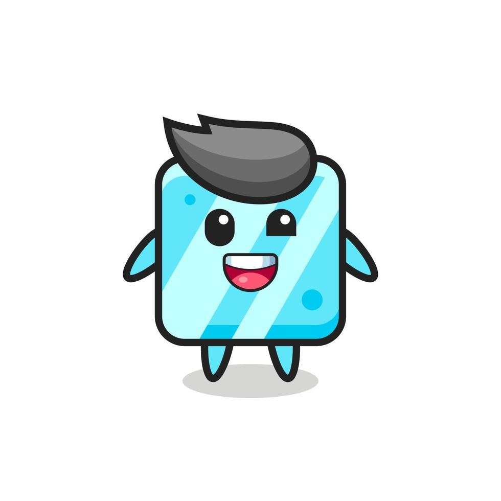 ilustração de um personagem de cubo de gelo com poses estranhas vetor