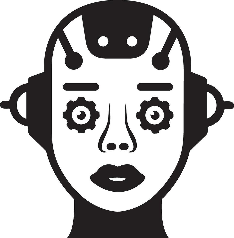 artificial inteligência ícone símbolo vetor imagem. ilustração do a cérebro robô Aprendendo humano inteligente algoritmo Projeto imagem.