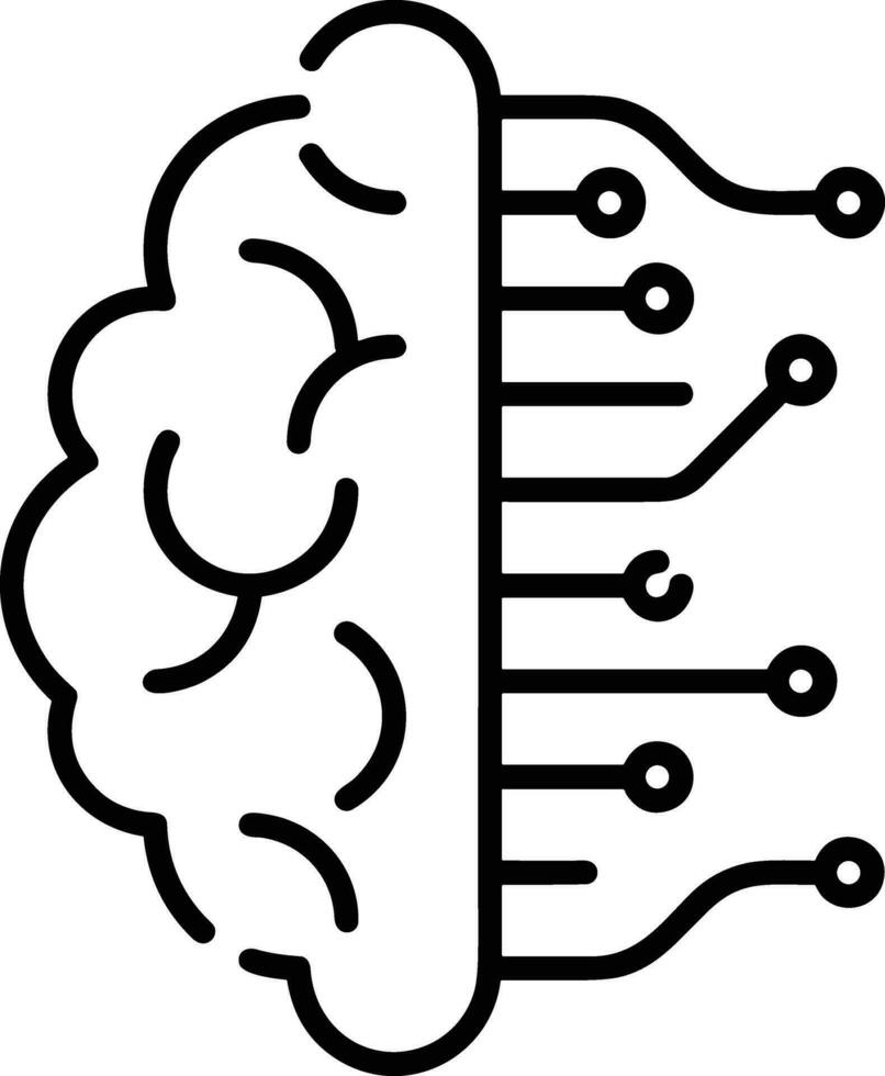 artificial inteligência ícone símbolo vetor imagem. ilustração do a cérebro robô Aprendendo humano inteligente algoritmo Projeto imagem.