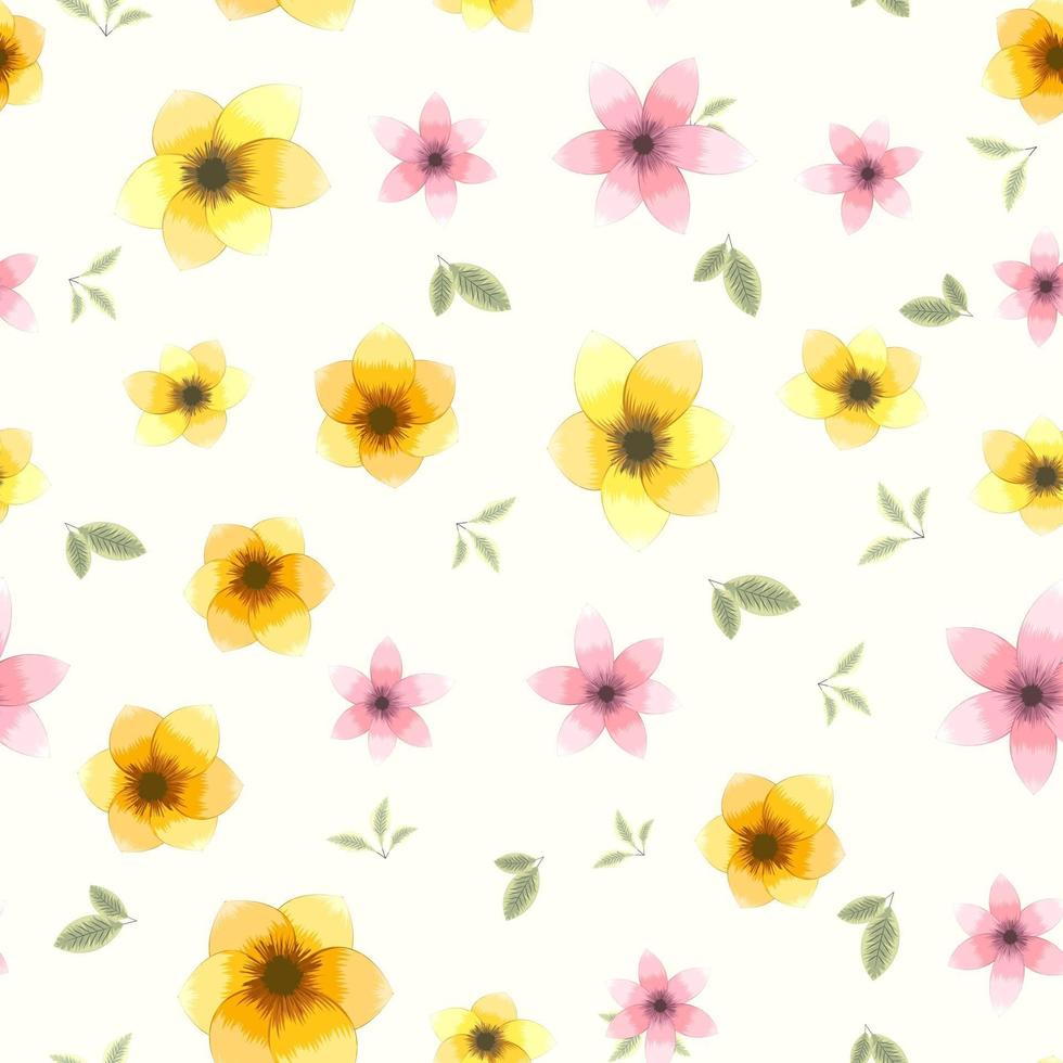 padrão de flor floral sem costura de fundo colorido para tecido, têxteis vetor