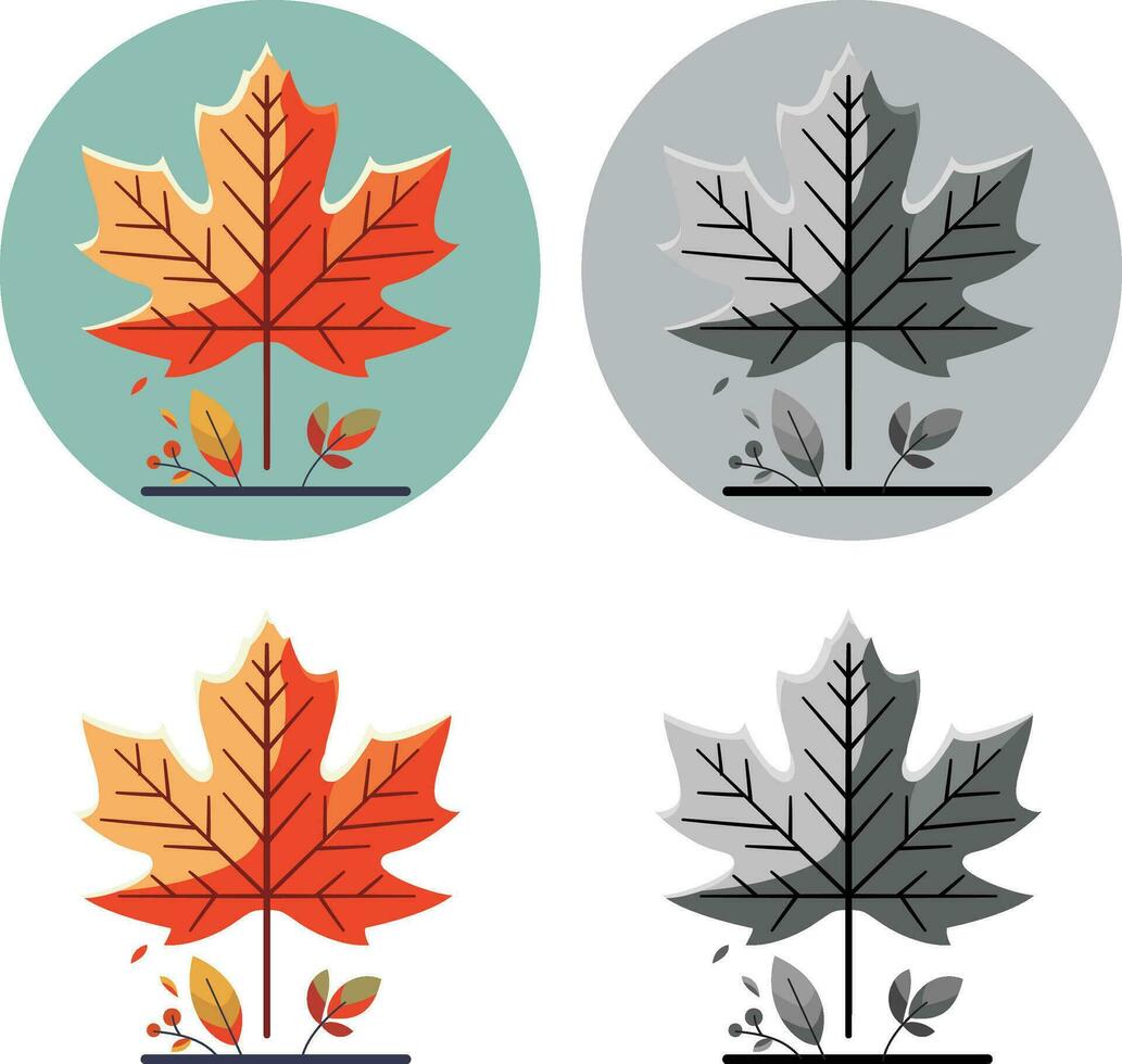 outono floresta bordo folha dentro diferente estilo vetor ilustração, conjunto do floresta bordo folhas dentro diferente cores estoque vetor imagem, logotipo ícone símbolo modelo