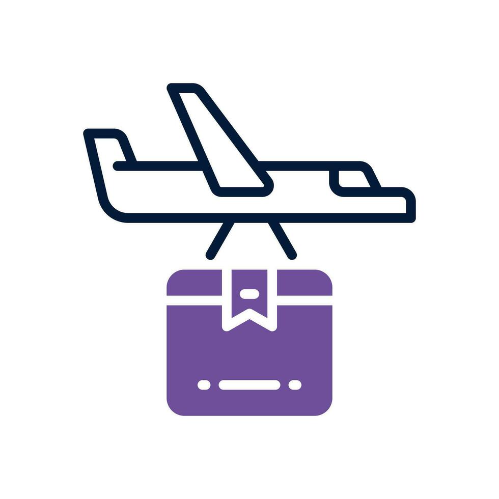 avião Entrega dual tom ícone. vetor ícone para seu local na rede Internet, móvel, apresentação, e logotipo Projeto.