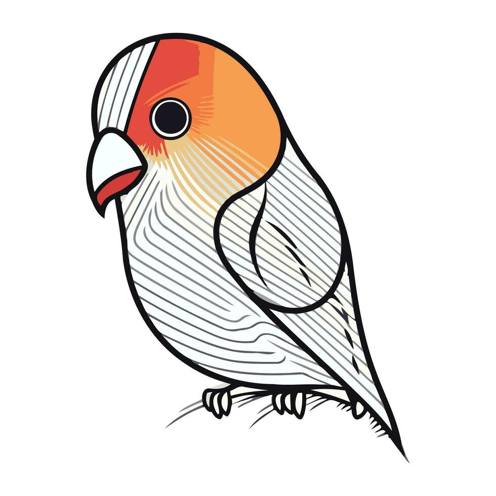 ilustração do uma fofa papagaio pássaro isolado em uma branco fundo vetor