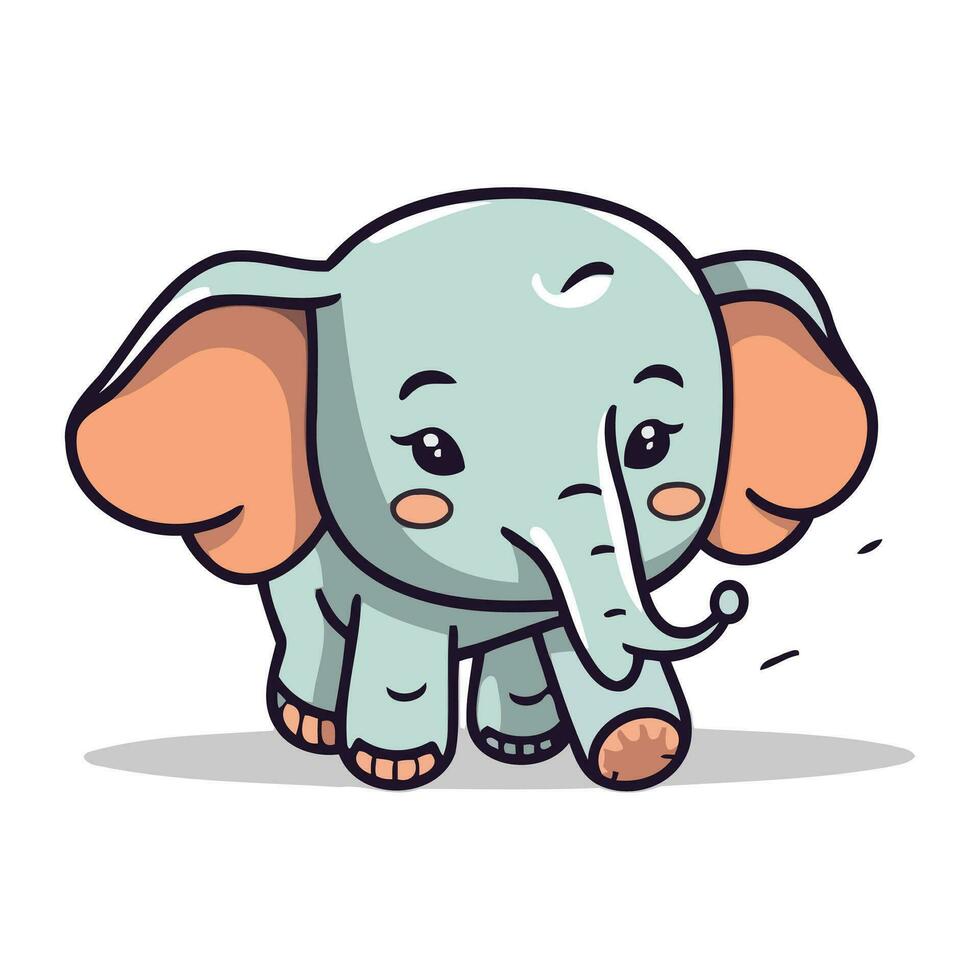 fofa elefante desenho animado personagem. vetor ilustração. fofa animal.
