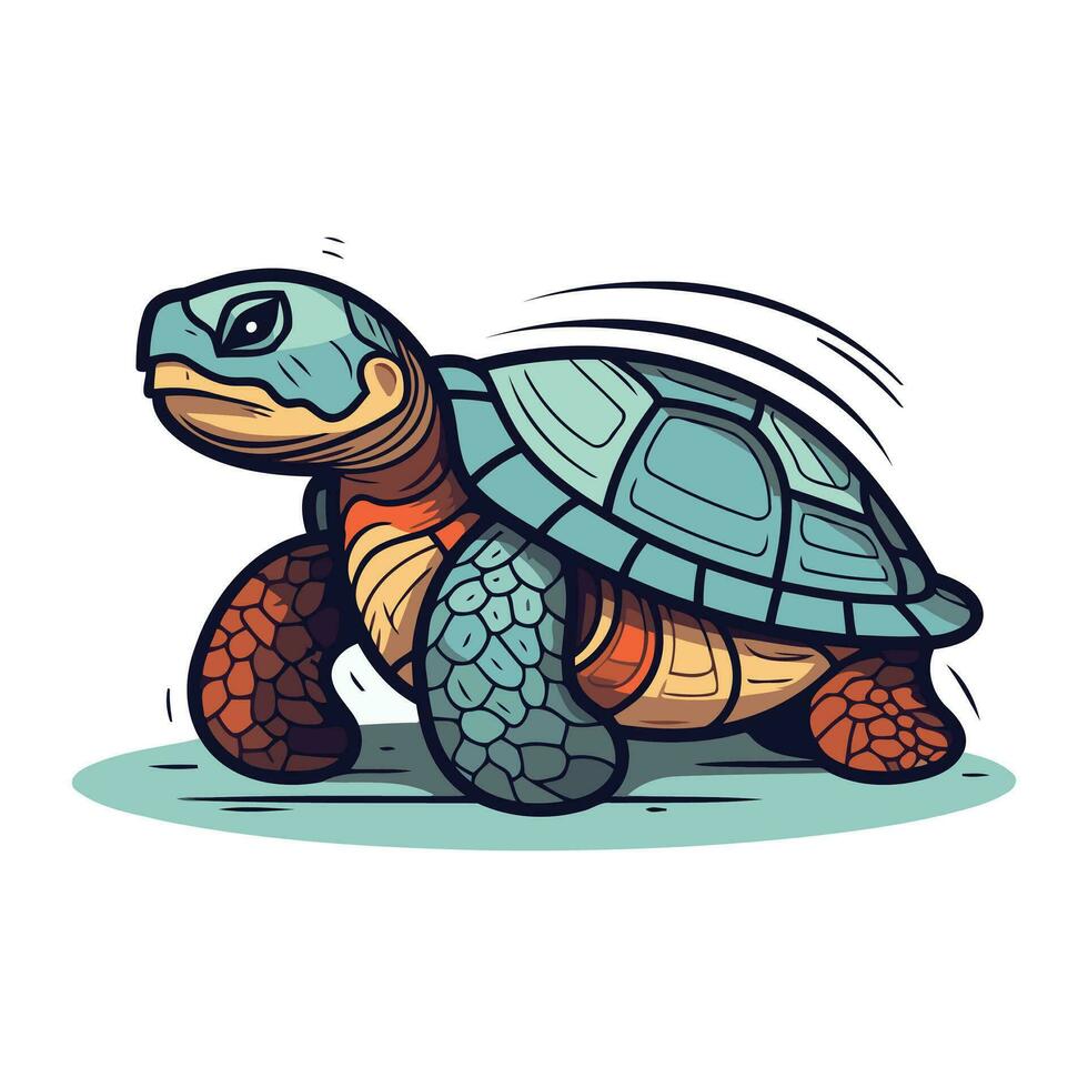 desenho animado tartaruga isolado em branco fundo. vetor ilustração do tartaruga.