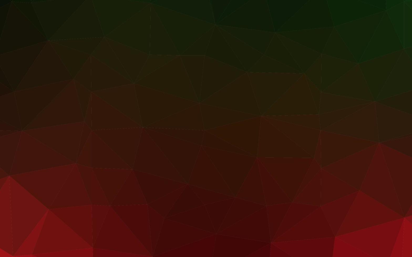 modelo de mosaico de triângulo de vetor verde escuro e vermelho.