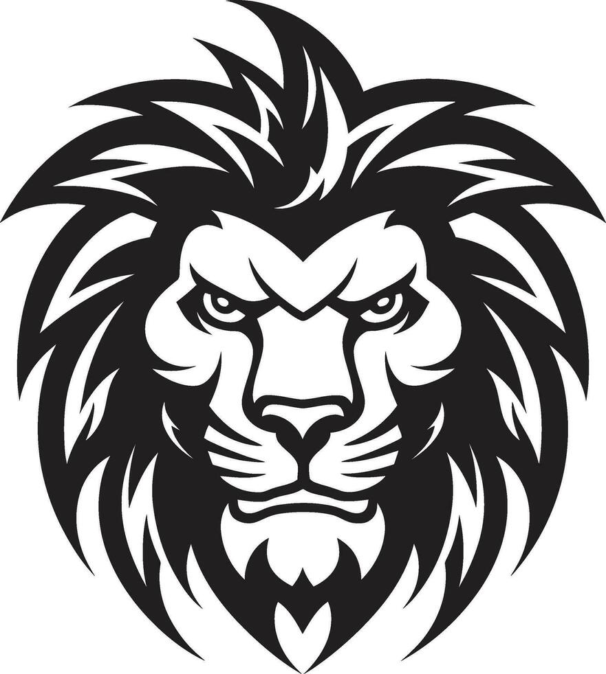 ferocidade desencadeado elegante Preto vetor emblema majestoso caçador a leão ícone Projeto excelência