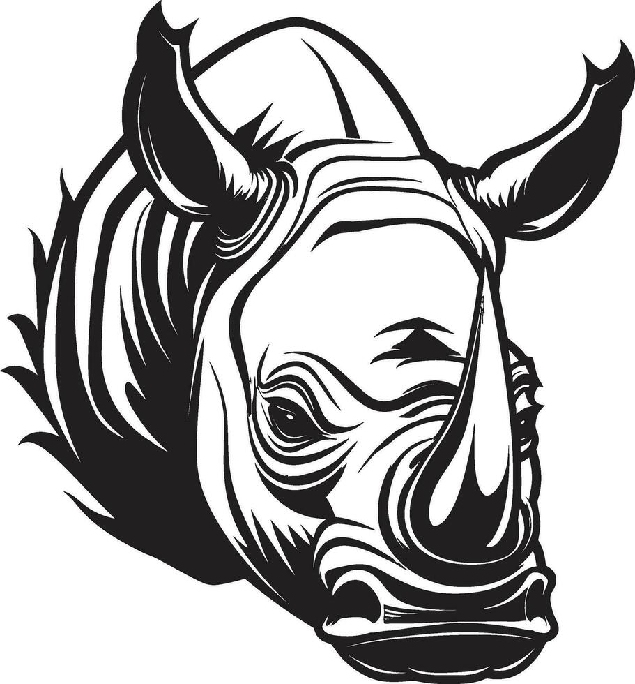 a melódico coro Preto vetor rinoceronte logotipo intrincado savana serenata Preto rinoceronte ícone dentro monocromático