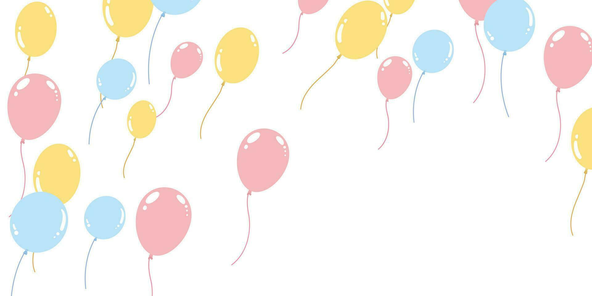 balões pastel cores para festa aniversário vetor