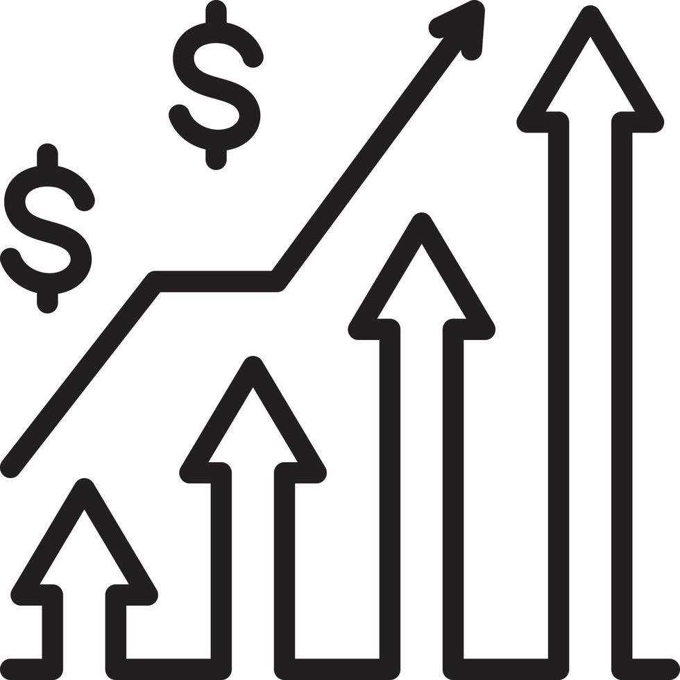 ícone de linha para negócios em crescimento vetor