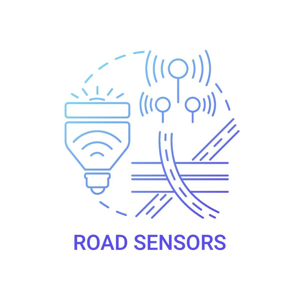 ícone de conceito de gradiente azul de sensores rodoviários vetor