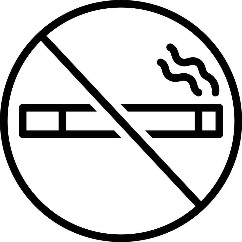 ícone de linha para não fumar vetor