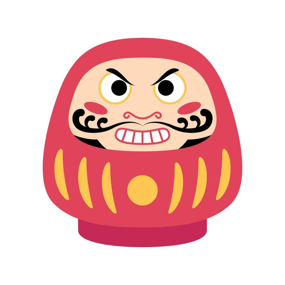 desenho animado cor personagem Daruma ícone. vetor