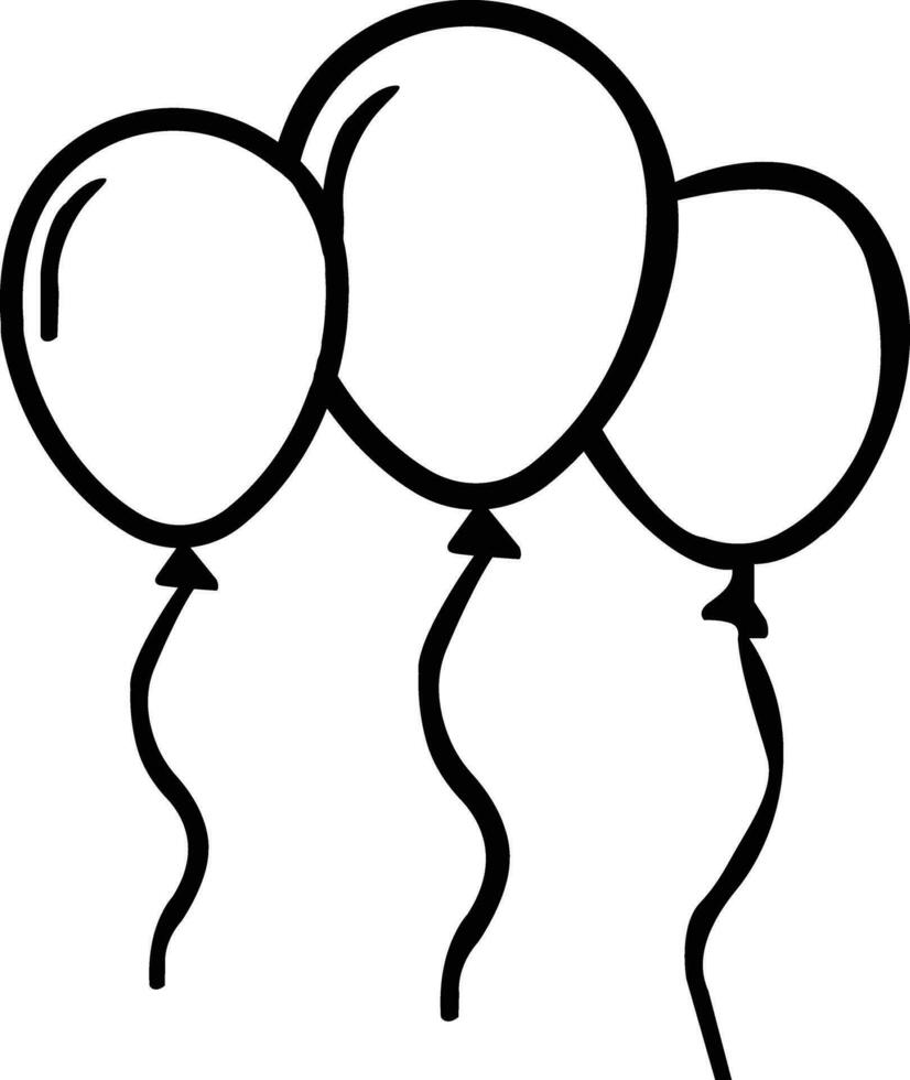 festivo linha balões com flâmula e confete. disposição para aniversário, Natal, aniversário, oferta. festa balão com fita e sombra. vetor