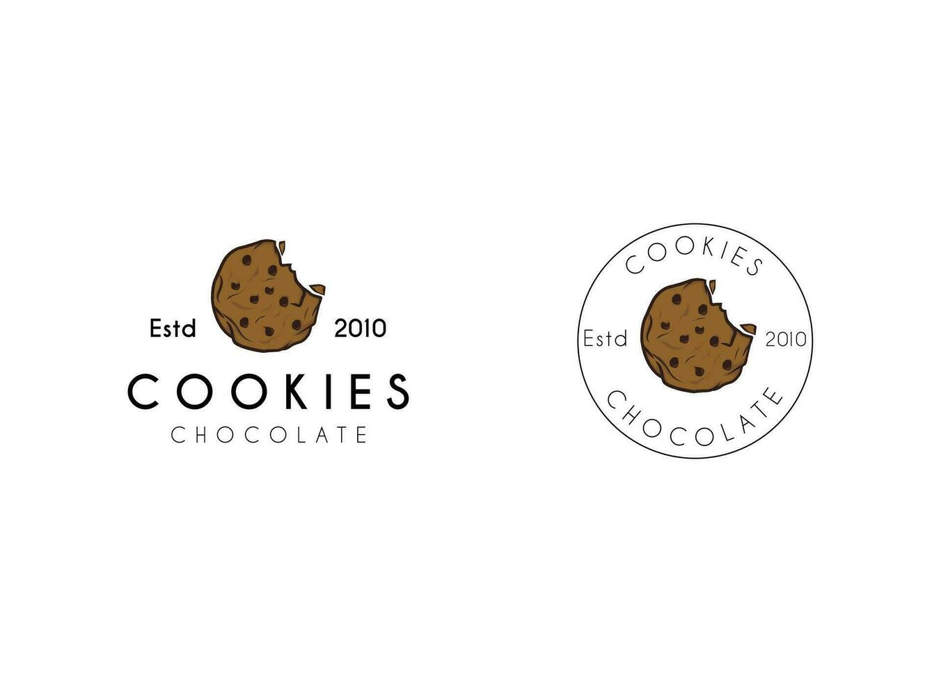logotipo de biscoitos criativos. logotipo de biscoitos de chocolate. logotipo de vetor de negócios incrível.