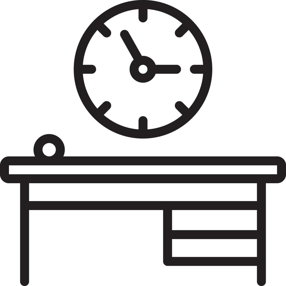 ícone de linha para relógio de escritório vetor