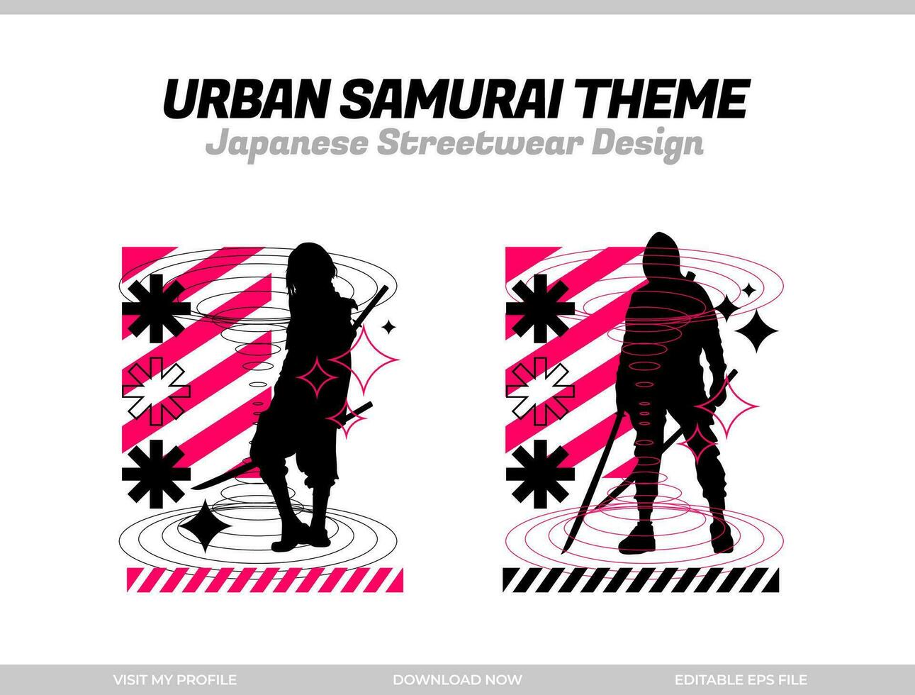 urbano samurai. samurai vetor silhueta para Projeto camiseta conceito. japonês streetwear camiseta Projeto. silhueta para japonês tema. samurai streetwear camiseta. cyberpunk tema samurai.