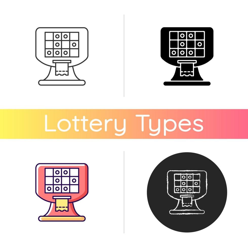 ícone do jogo de loteria baseado em terminal vetor