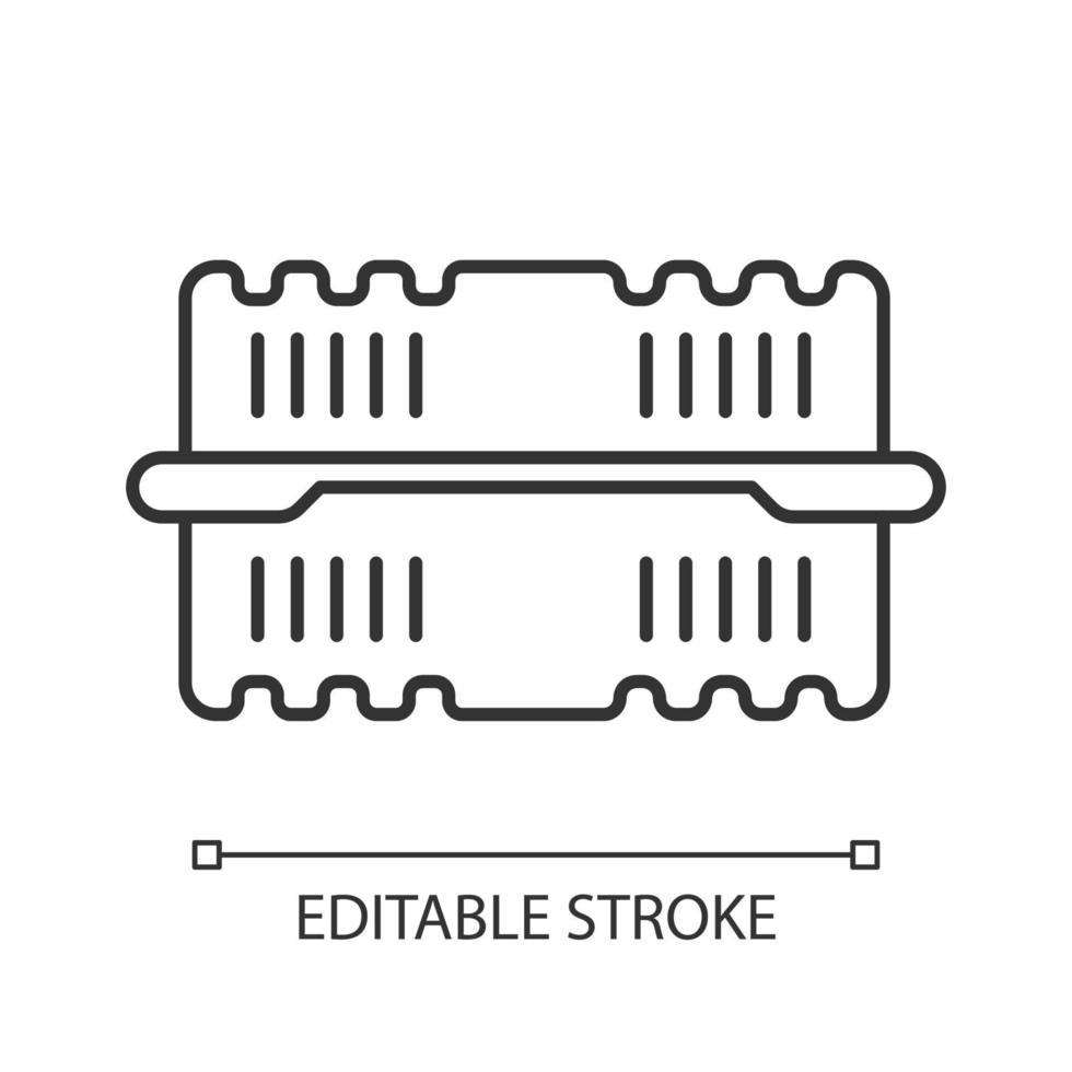 recipiente de plástico descartável ícone linear perfeito de pixel vetor