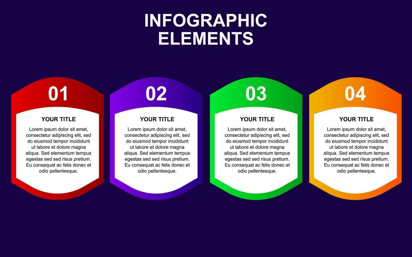 infográfico modelo com 4 colorida passos para apresentações, o negócio e cartazes. vetor