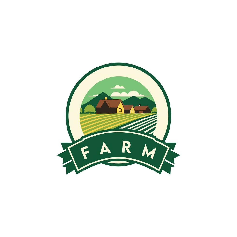 design de logotipo de vetor de fazenda