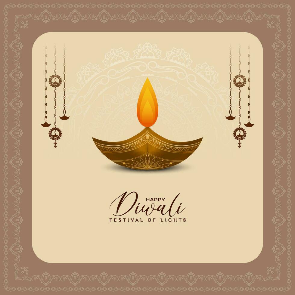 feliz diwali tradicional indiano festival cumprimento fundo vetor