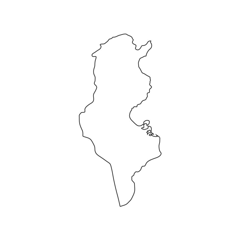 ilustração vetorial do mapa da tunísia em fundo branco. vetor