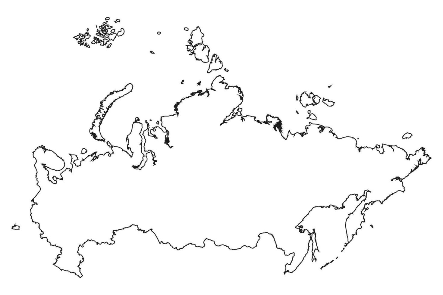 mapa de silhueta da ilustração vetorial de Rússia vetor