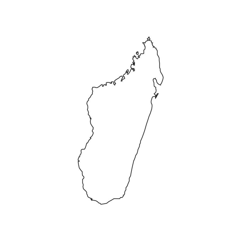 ilustração vetorial do mapa de madagascar em fundo branco vetor